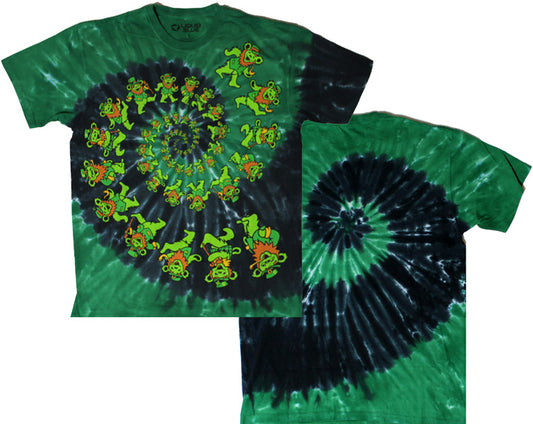Mens Grateful Dead Irish Spiral Bears Tie-Dye T-shirt - HalfMoonMusic