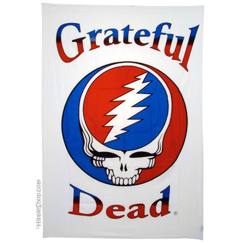 Grateful Dead Stealie Tapestry White - HalfMoonMusic