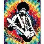 Jimi Hendrix Tie Dye Fleece Blanket - HalfMoonMusic