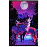 Howling Timberwolf Blacklight Poster - HalfMoonMusic
