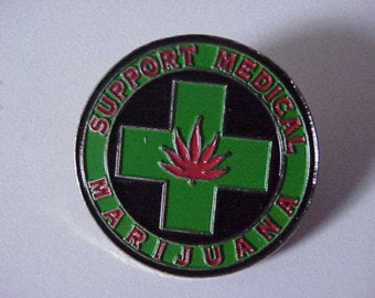 Support Medical Marijuana Hat Pin - HalfMoonMusic