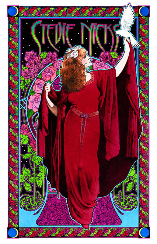 Stevie Nicks White Dove Nouveau Art Print - HalfMoonMusic