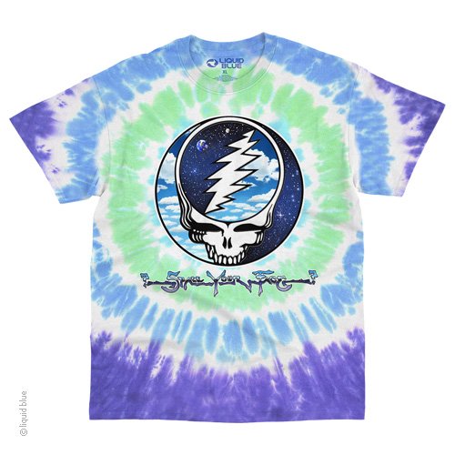 Mens Grateful Dead Tie-Dye Pastel Space Face T-Shirt - HalfMoonMusic