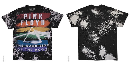 Mens Pink Floyd Dark Side Paint Splatter T-Shirt - HalfMoonMusic