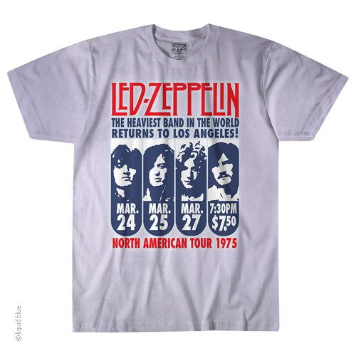Mens Led Zeppelin LA 1975 T-Shirt - HalfMoonMusic