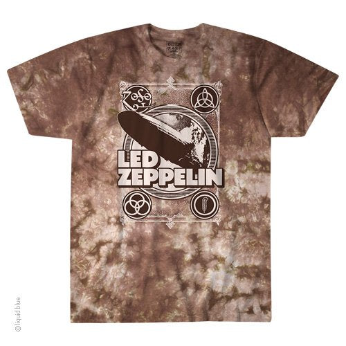 Men's Led Zeppelin Band Poster Tie-Dye T-Shirt - HalfMoonMusic