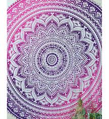 Round Ombre Mandala Tapestry - HalfMoonMusic