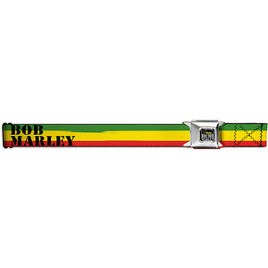Bob Marley Rasta Seatbelt Buckle Belt - HalfMoonMusic