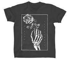 Mens Asking Alexandria Skeleton Rose T-shirt - HalfMoonMusic