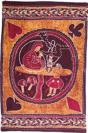 Batik Alice in Wonderland Tapestry - HalfMoonMusic