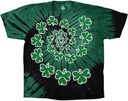 Mens Shamrock Spiral Tie-Dye T-shirt - HalfMoonMusic