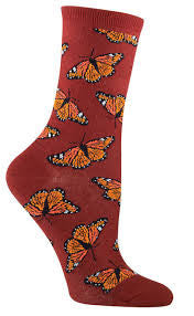 Rust Monarch Womens socks - HalfMoonMusic