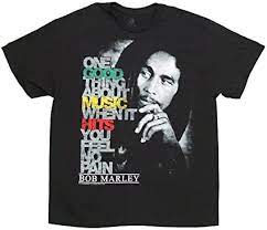 Mens Bob Marley Good Music Hits T-shirt - HalfMoonMusic
