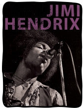 Jimi Hendrix B & W Fleece Blanket - HalfMoonMusic