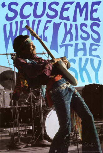 Jimi Hendrix: Kiss The Sky Poster - HalfMoonMusic