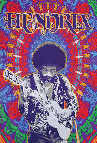 Jimi Hendrix Mandala Tapestry - HalfMoonMusic