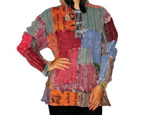 Vintage Multi Color Stripe Patchwork Pullover - HalfMoonMusic