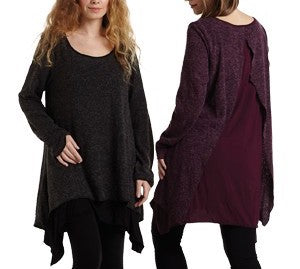 Acrylic Wool Tunic With Split Back - HalfMoonMusic