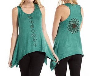 Womens Chakra Print Viscose Top - HalfMoonMusic