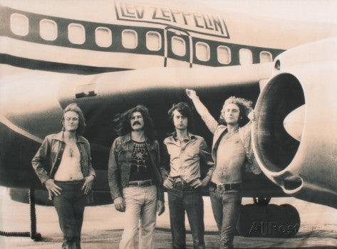 Led Zeppelin Tour Jet Fabric Poster - HalfMoonMusic