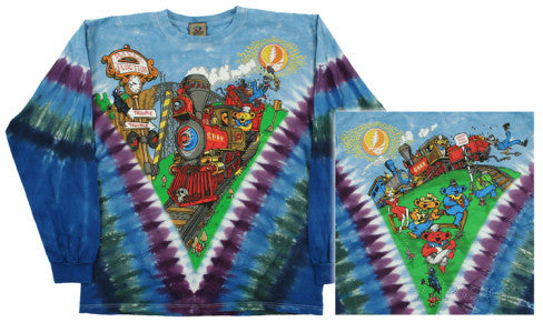 Grateful Dead Casey Jones Tie-dye LS T-shirt - HalfMoonMusic