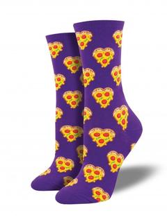 Womens Love You To Pizzas Crew Socks - HalfMoonMusic