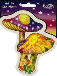 Happy Mushrooms Sticker - HalfMoonMusic