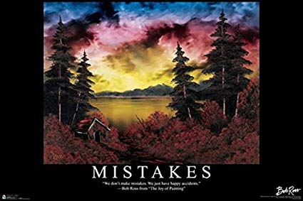 Bob Ross "Mistakes" Poster - HalfMoonMusic
