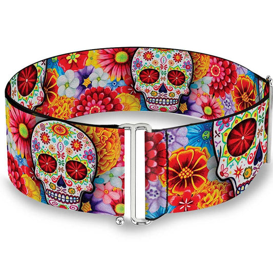 Sugar Skull Starburst Cinch Waist Belt - HalfMoonMusic