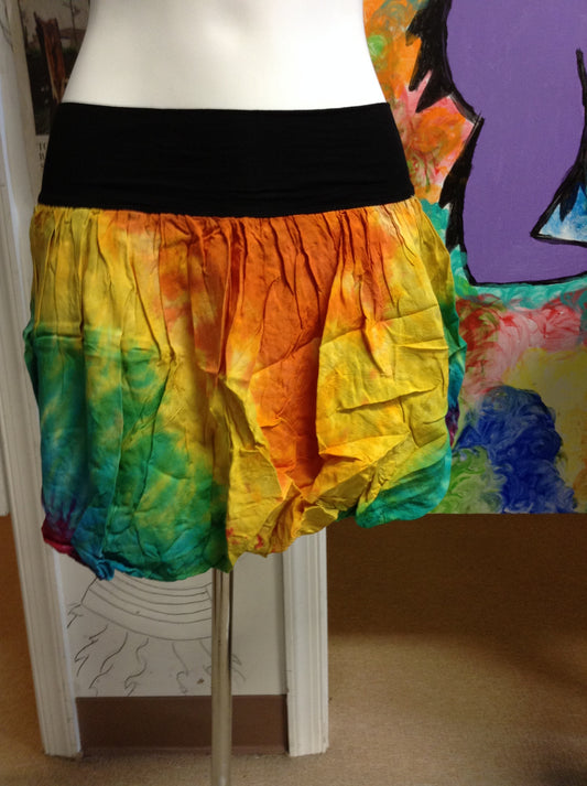Rainbow Tie Dye Mini Skirt - HalfMoonMusic