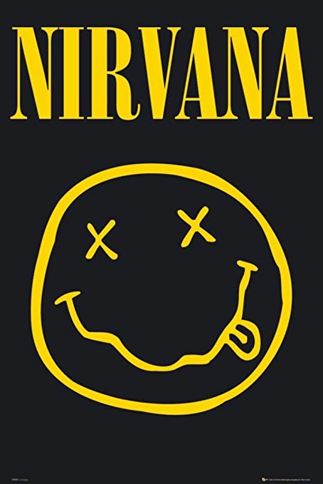 Nirvana Smiley Poster - HalfMoonMusic