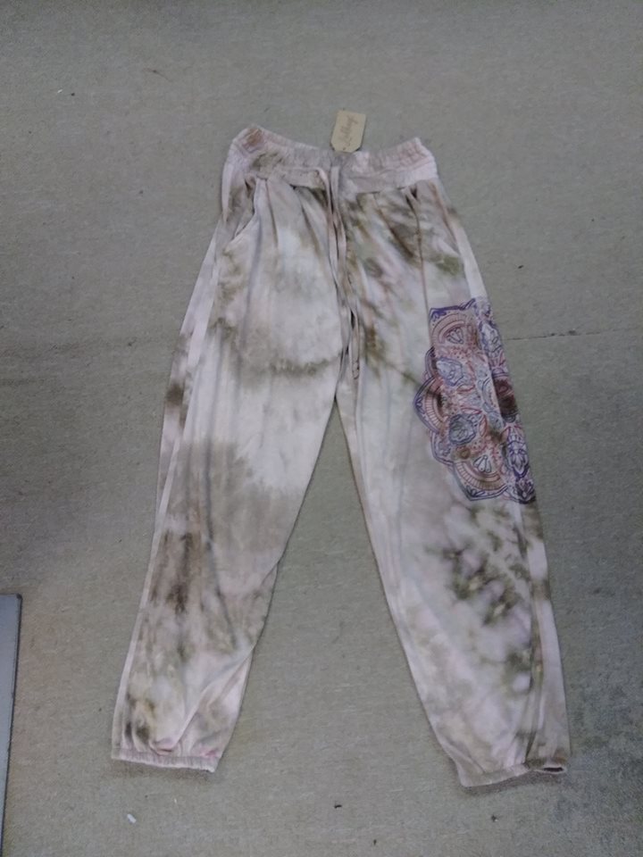 Tie Dye Lotus Print Yoga Pants - HalfMoonMusic