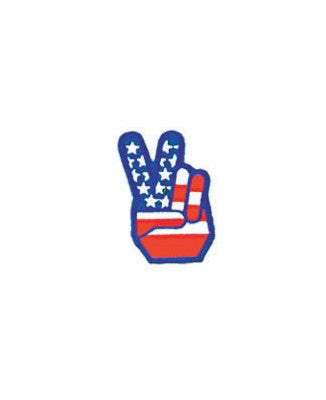 Peace Fingers Flag Patch - HalfMoonMusic