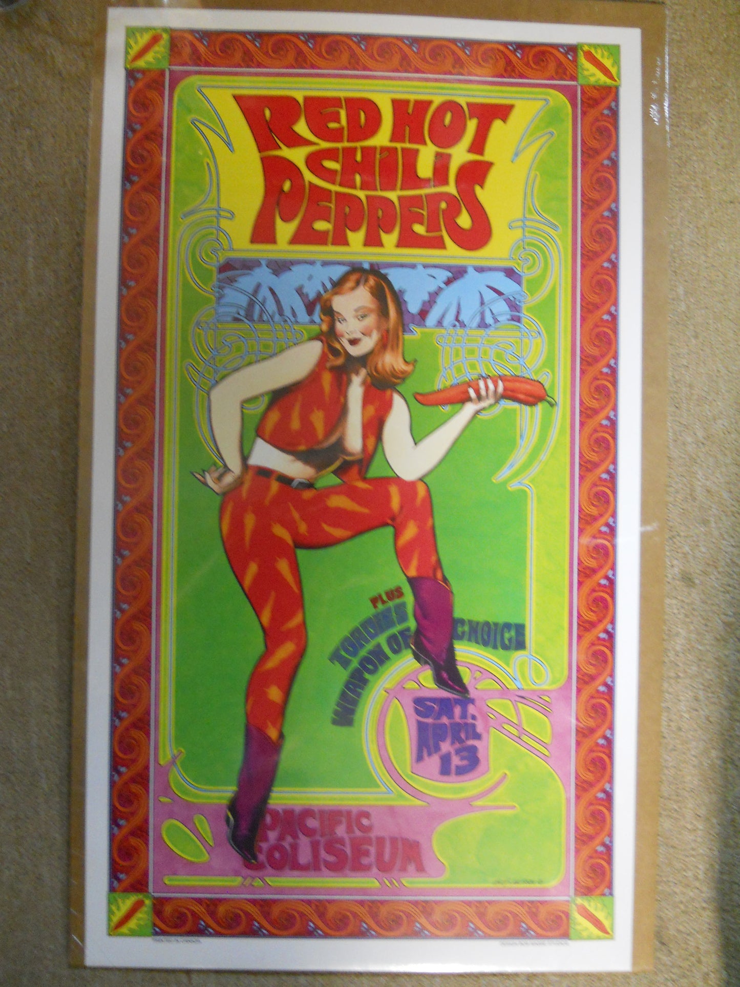 Red Hot Chili Peppers Art Nouveau Poster - HalfMoonMusic