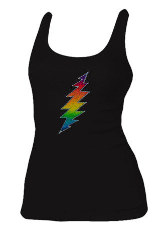 Grateful Dead Rainbow Bolt Womens Tank Top - HalfMoonMusic