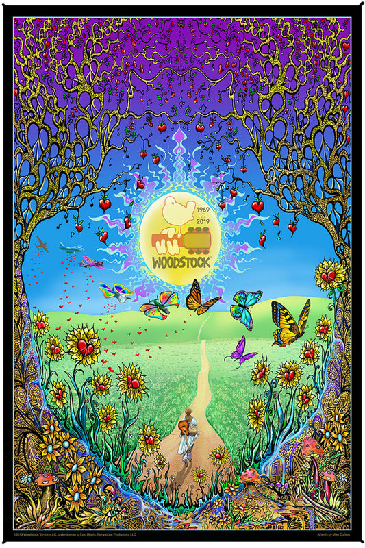Woodstock Garden Art Tapestry - HalfMoonMusic