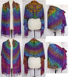 Tie Dye Rayon Scarf Shawl - HalfMoonMusic