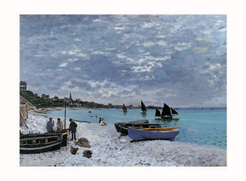 Claude Monet La Plage a Sainte Adresse Art Print - HalfMoonMusic