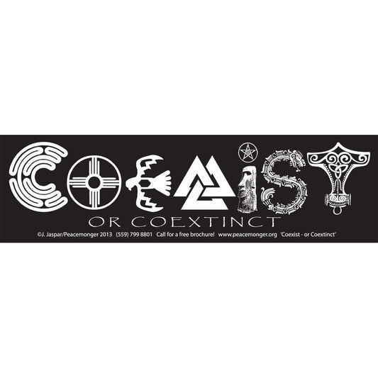 Coexist or Coextinct Bumper Sticker - HalfMoonMusic