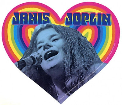 Janis Joplin Heart Rainbow Sticker - HalfMoonMusic