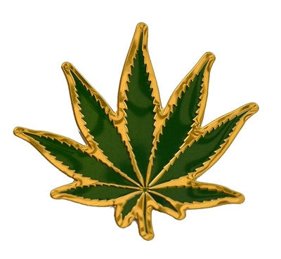 Metal Cannabis Leaf Sticker - HalfMoonMusic