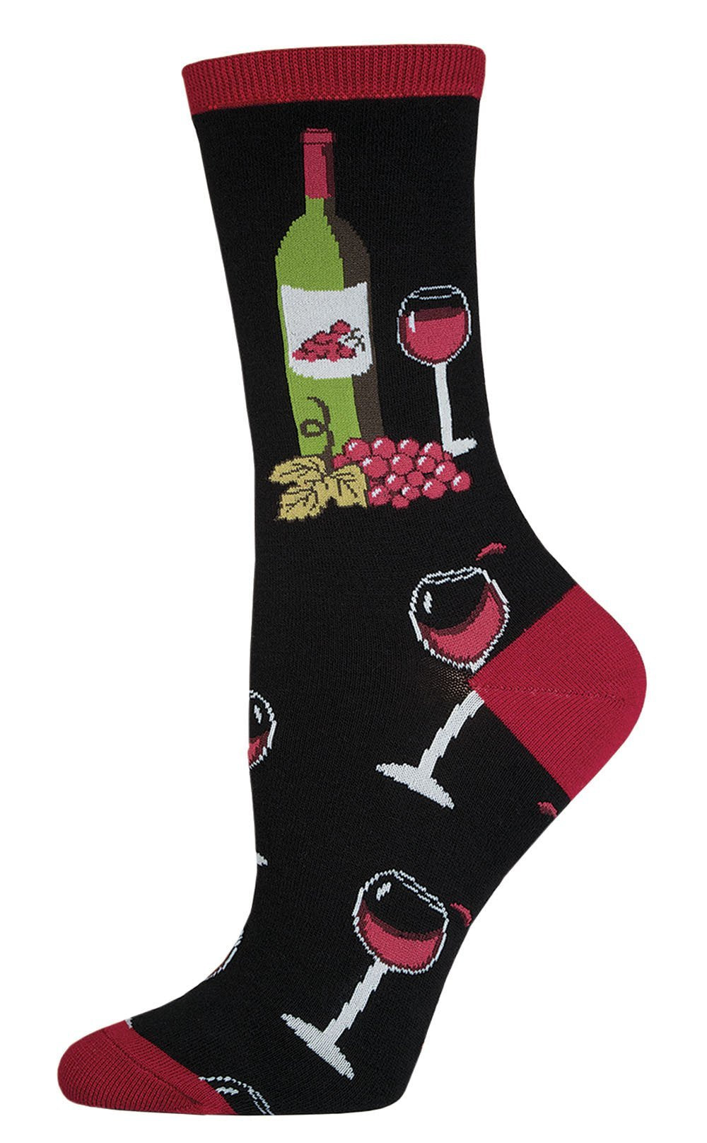 Womens Wine Scene Socks - HalfMoonMusic