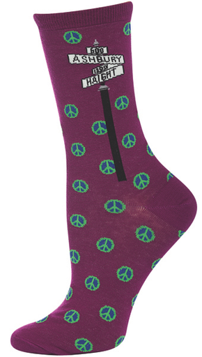 Ashbury Haight Peace womens socks - HalfMoonMusic