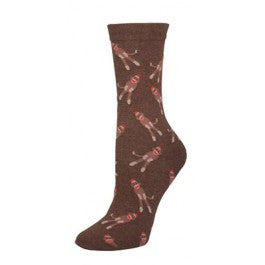 Sock Monkey Womens Socks - HalfMoonMusic