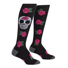 Women's Sugar Skull Socks - HalfMoonMusic
