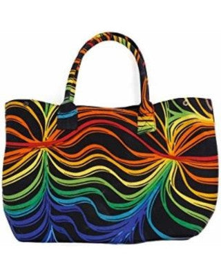 Rainbow Ripple Tapestry Tote Bag - HalfMoonMusic