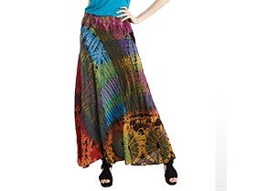 Rayon Tie Dye Maxi Skirt - HalfMoonMusic