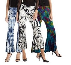 Womens Tie-Dye Spandex Bell Bottoms - HalfMoonMusic