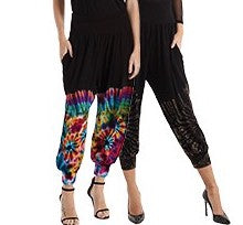 Women's Spandex Half Dyed Harem Pants - HalfMoonMusic