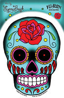 Sugar Skull W/ Rose Sticker - HalfMoonMusic